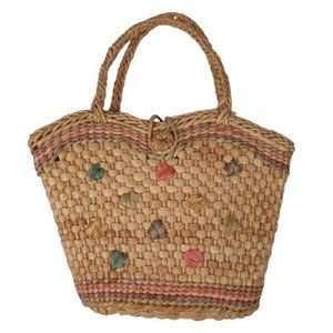 Vintage Bernard Straw Bag Natural Basket